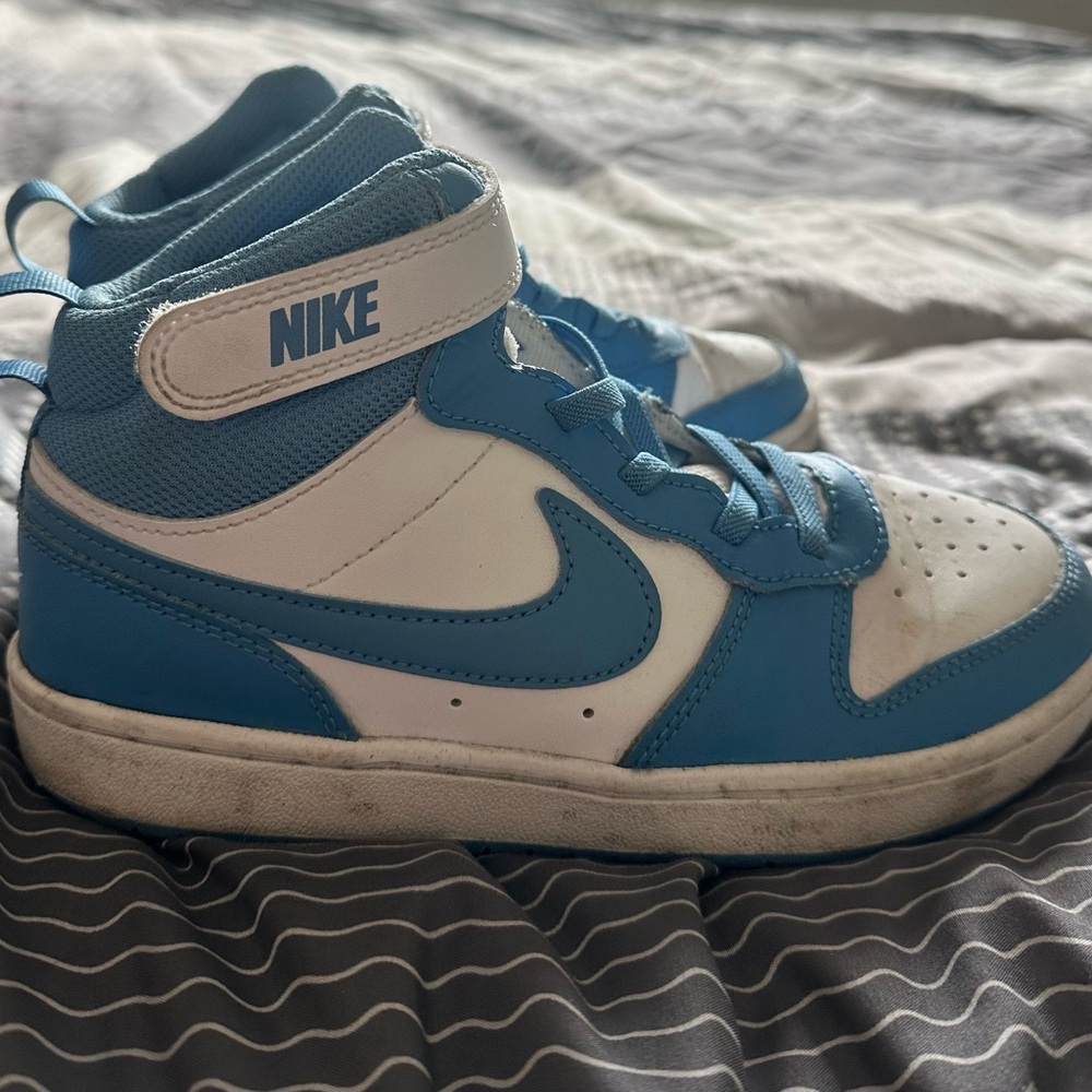 Nike Blue and White High-Top Sneakers